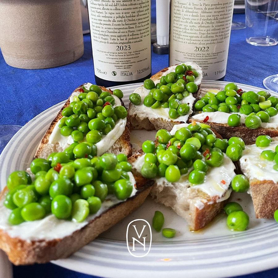 Bruschetta med gröna ärtor